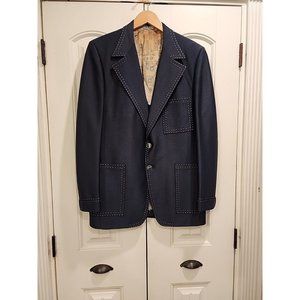 VNTG  Ratner Jacket Mens Blazer Coat 42R Heavy Stitch Unique Rare Union See Desc